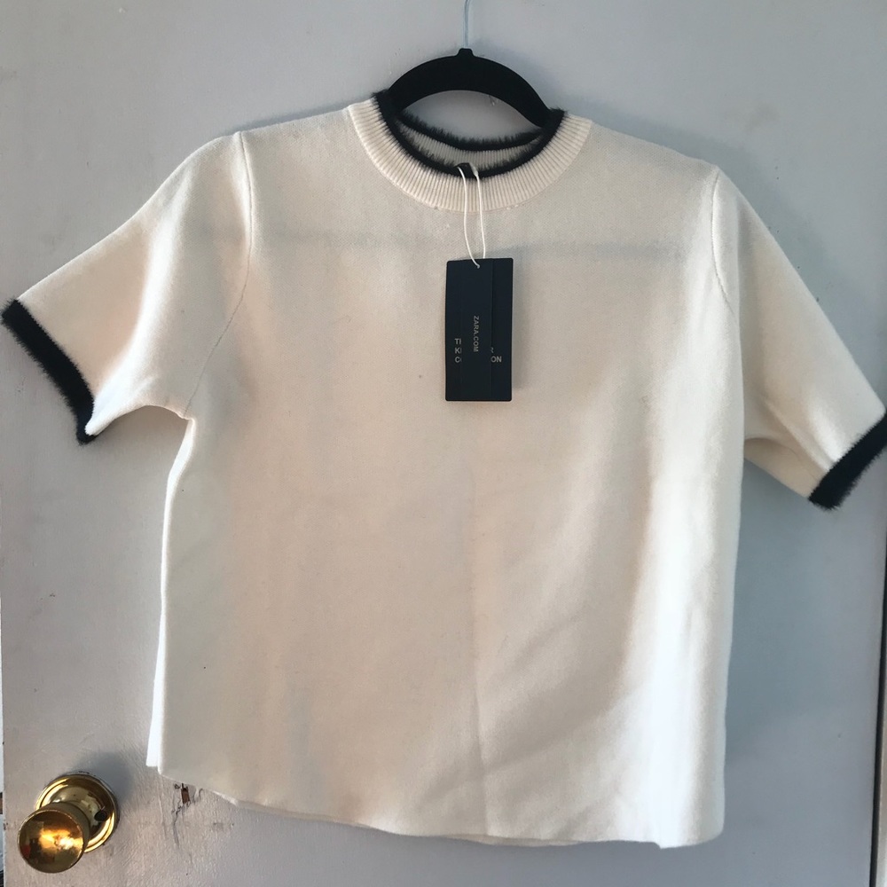 Zara white sweater shirt